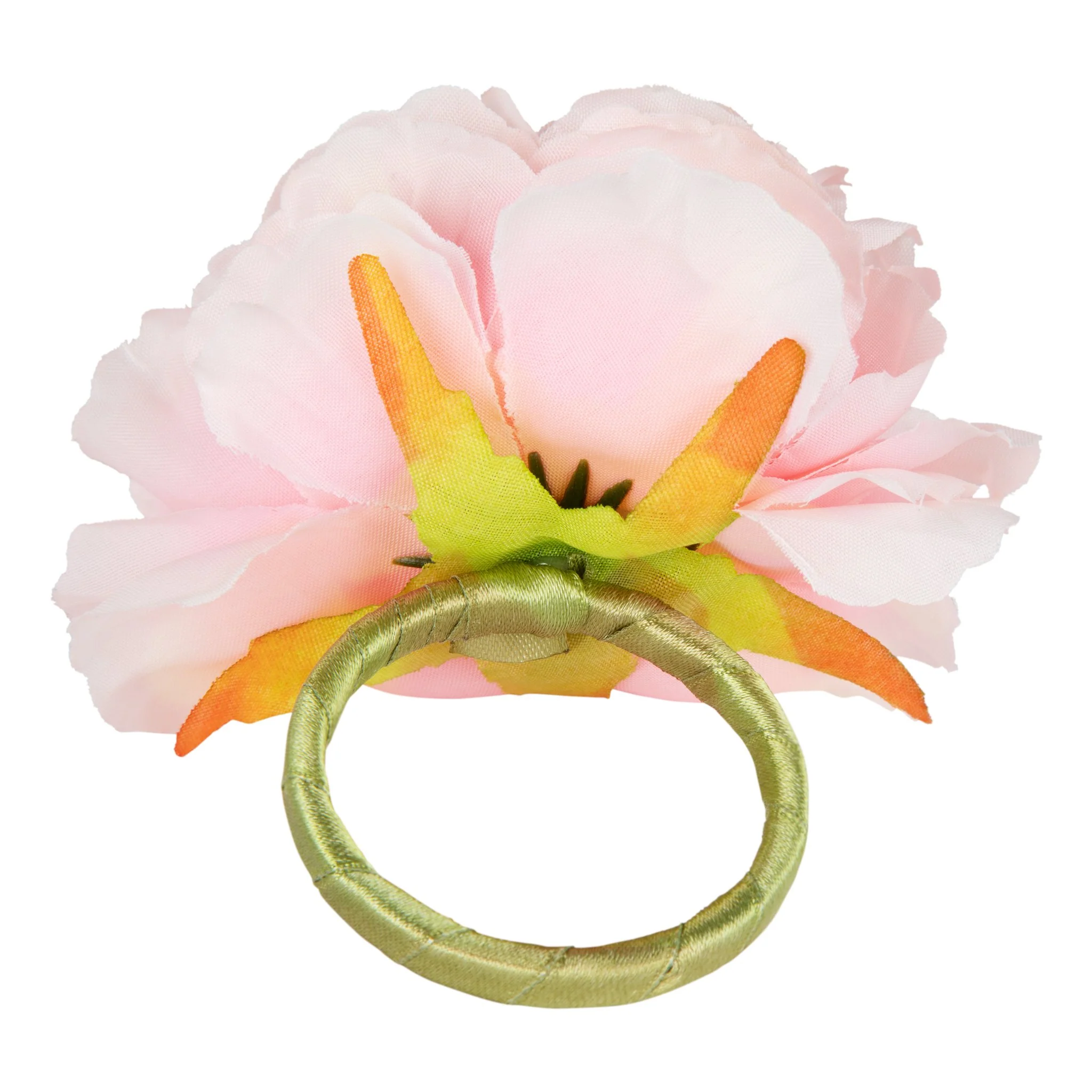 Silk Peony Flower Napkin Ring Holder (10 Count) - Pink - Image 2