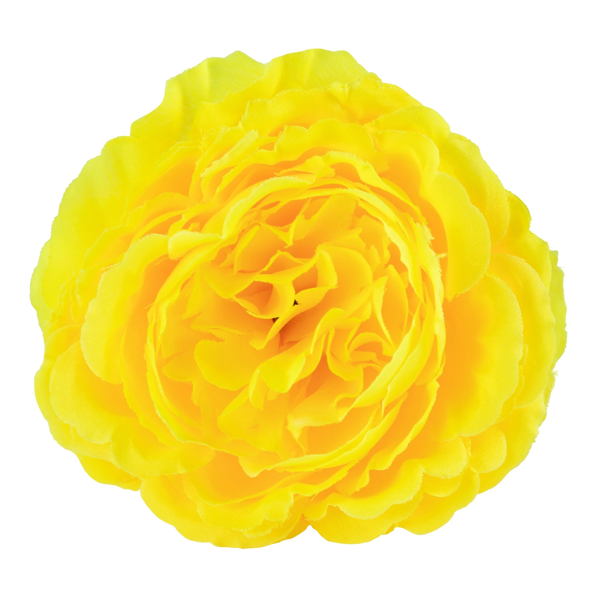 Silk Peony Flower Napkin Ring Holder (10 Count) - Yellow - Image 3