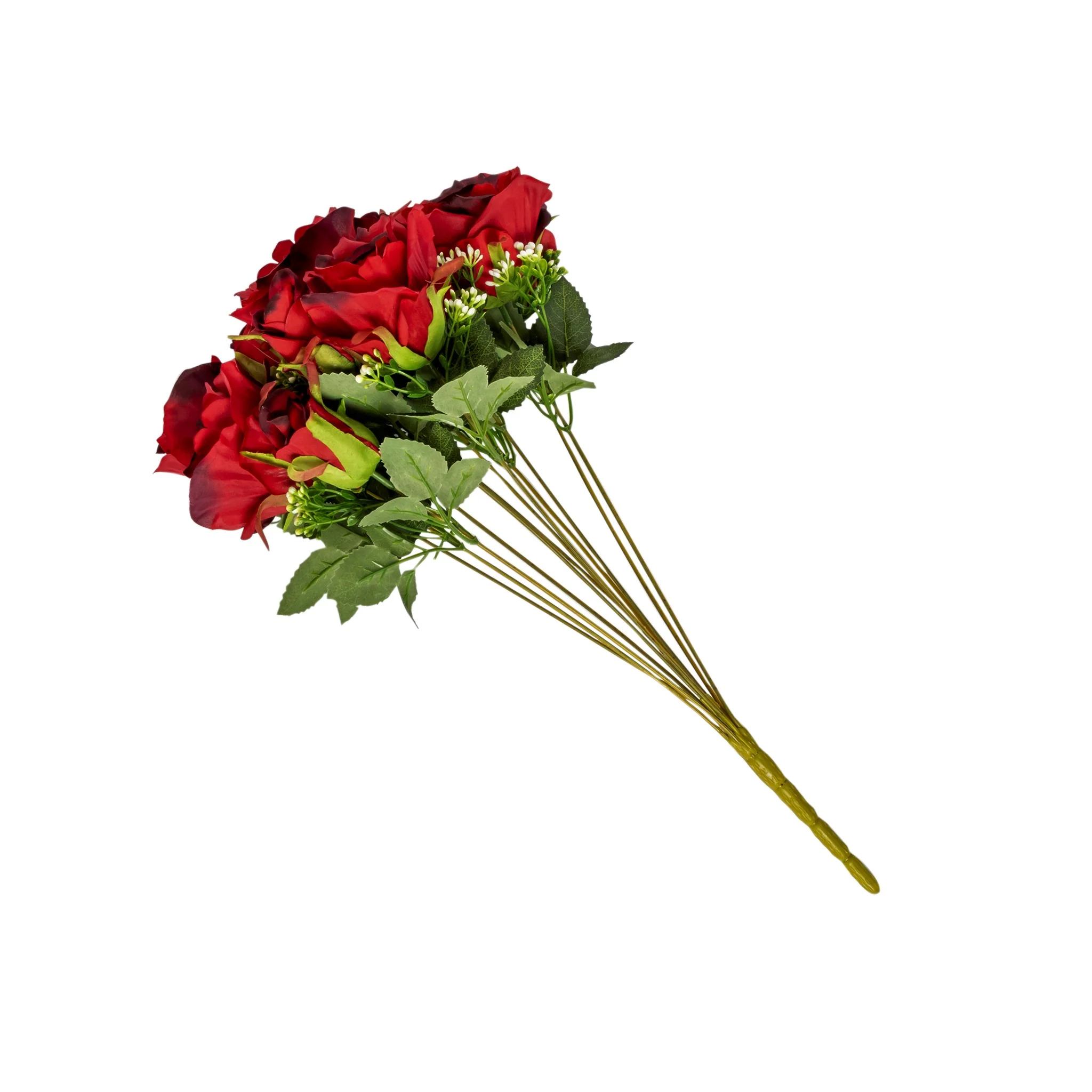 Silk Rose Bush 12 heads - Apple Red - Image 2