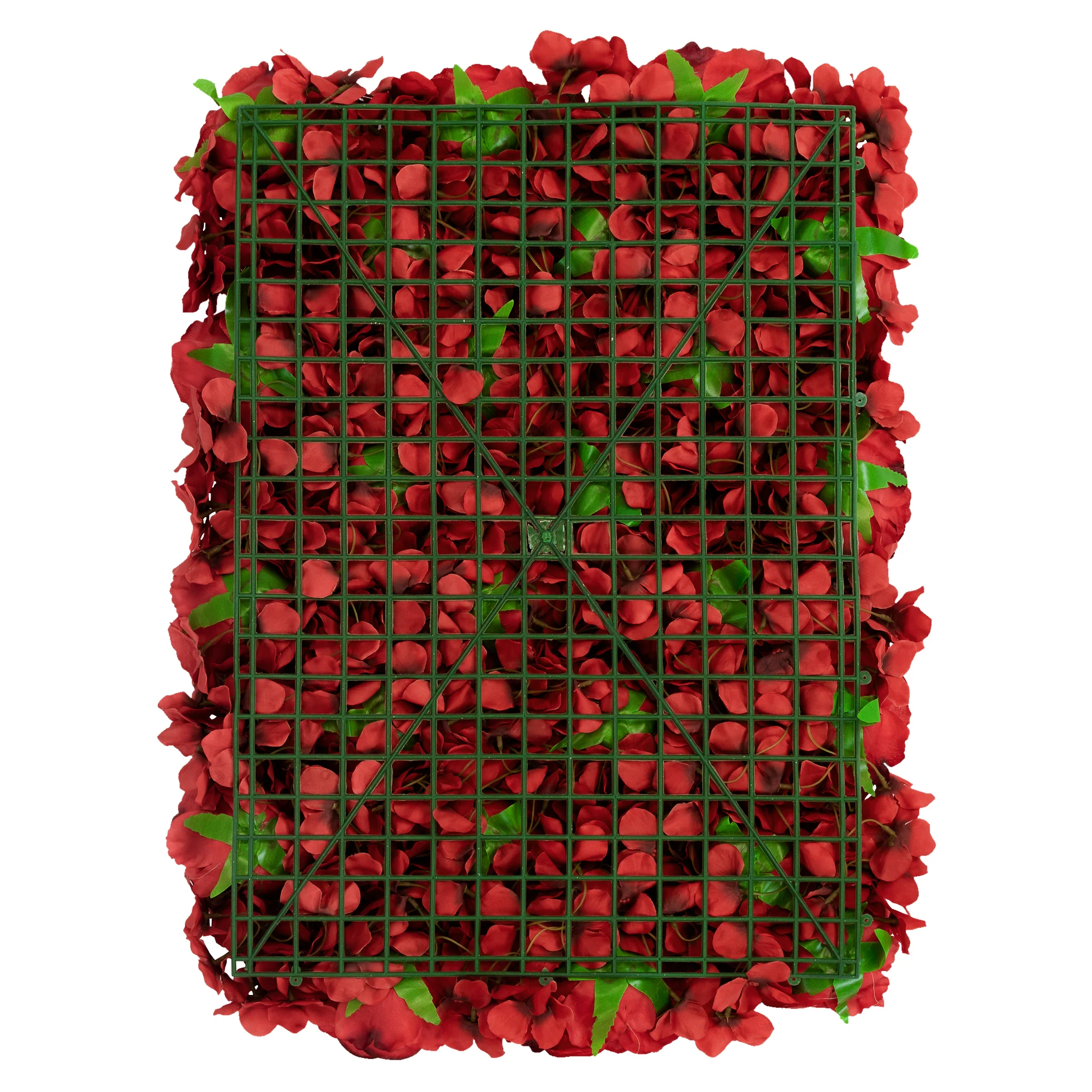 Silk Roses/Hydrangeas Flower Wall Backdrop Panel - Apple Red - Image 5