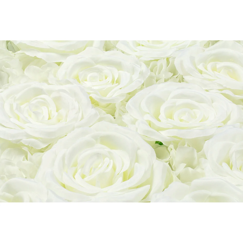 Silk Roses/Hydrangeas Flower Wall Backdrop Panel - Cream - Image 4