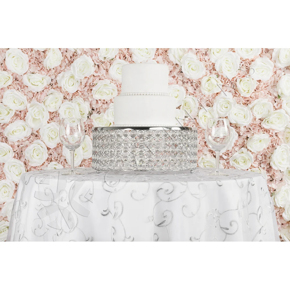 Silk Roses/Hydrangeas Flower Wall Backdrop Panel - Cream & Light Pink - Image 5