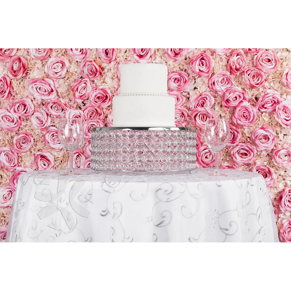 Silk Roses/Hydrangeas Flower Wall Backdrop Panel - Fuchsia & Light Pink - Image 7