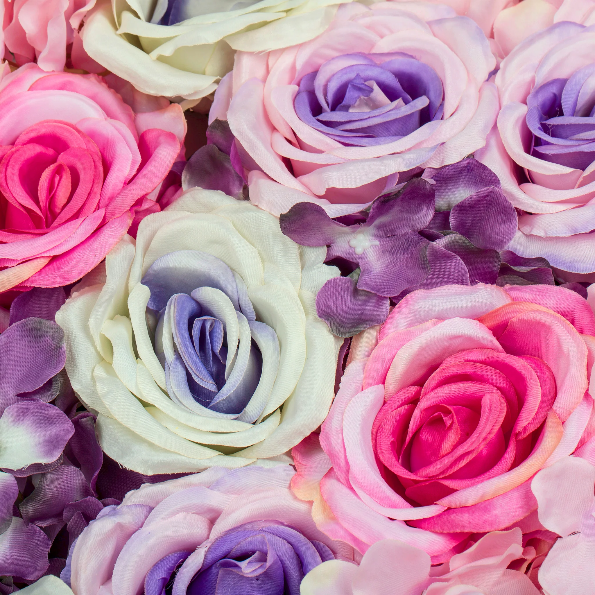 Silk Roses/Hydrangeas Flower Wall Backdrop Panel - Lavender & Pink & Purple - Image 3