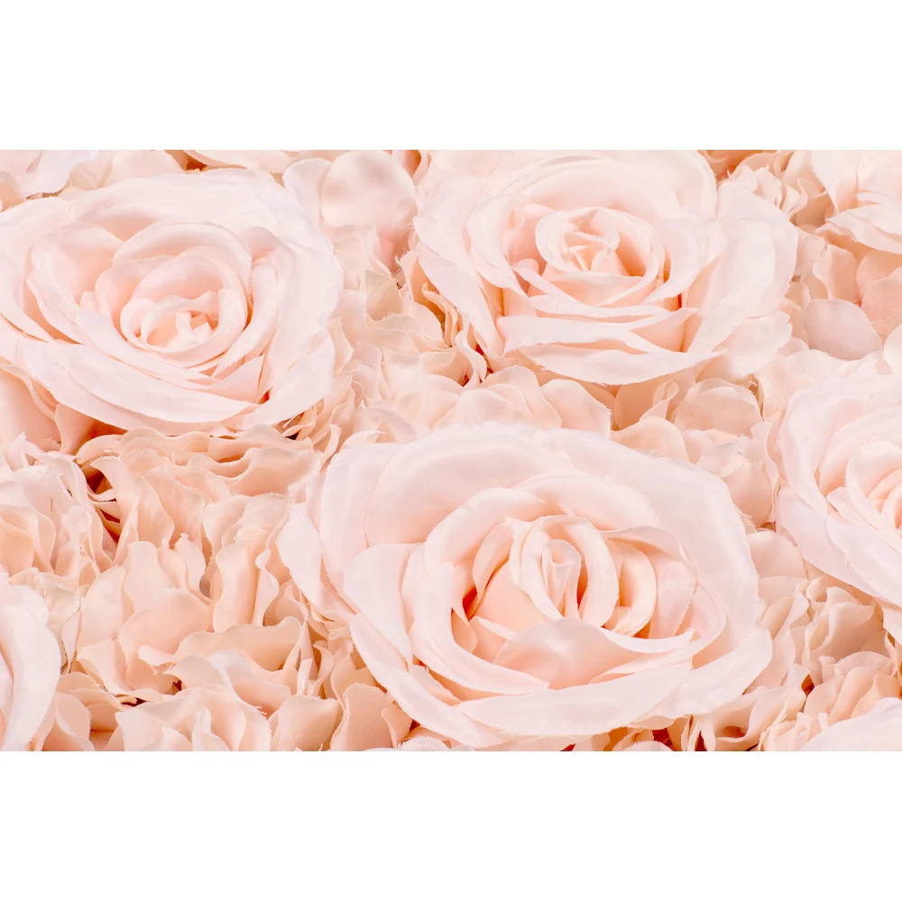 Silk Roses/Hydrangeas Flower Wall Backdrop Panel - Light Pink - Image 4