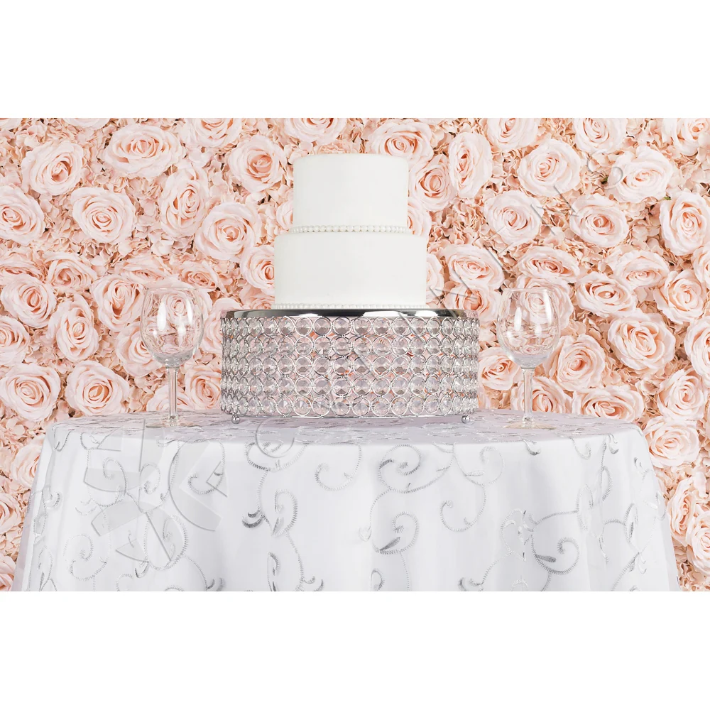 Silk Roses/Hydrangeas Flower Wall Backdrop Panel - Light Pink - Image 5