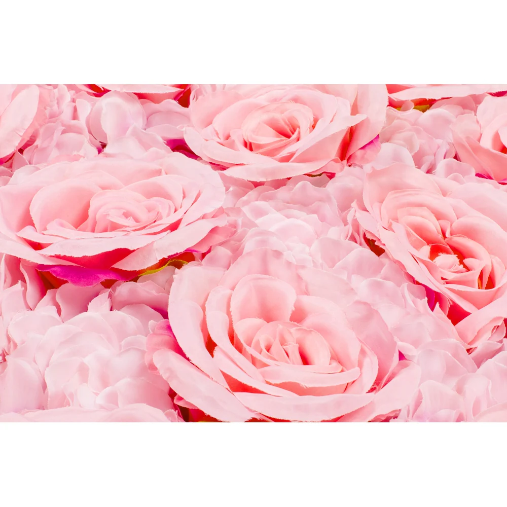Silk Roses/Hydrangeas Flower Wall Backdrop Panel - Pink - Image 4