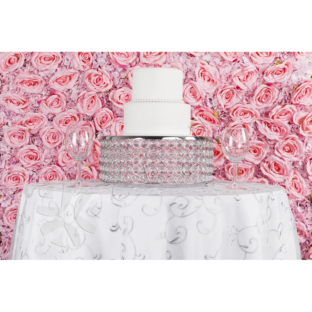 Silk Roses/Hydrangeas Flower Wall Backdrop Panel - Pink - Image 5