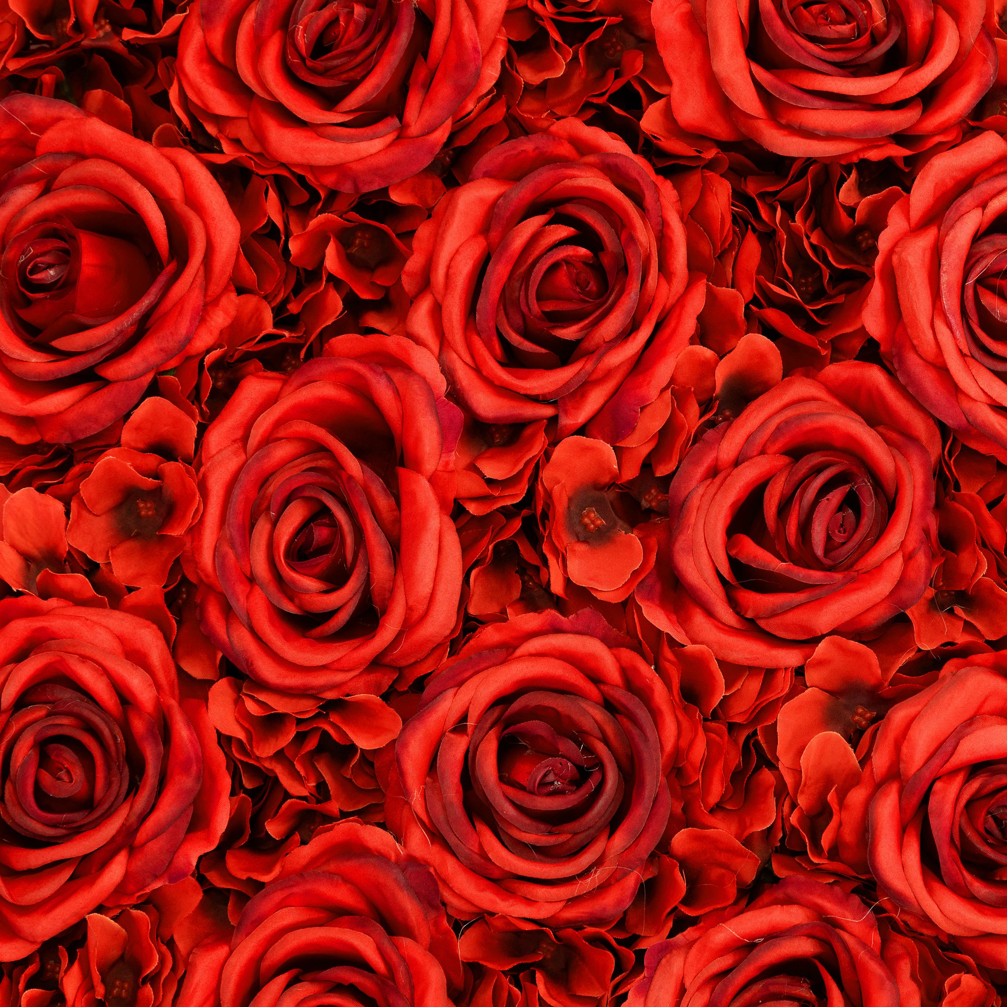 Silk Roses/Hydrangeas Flower Wall Backdrop Panel - Red - Image 2