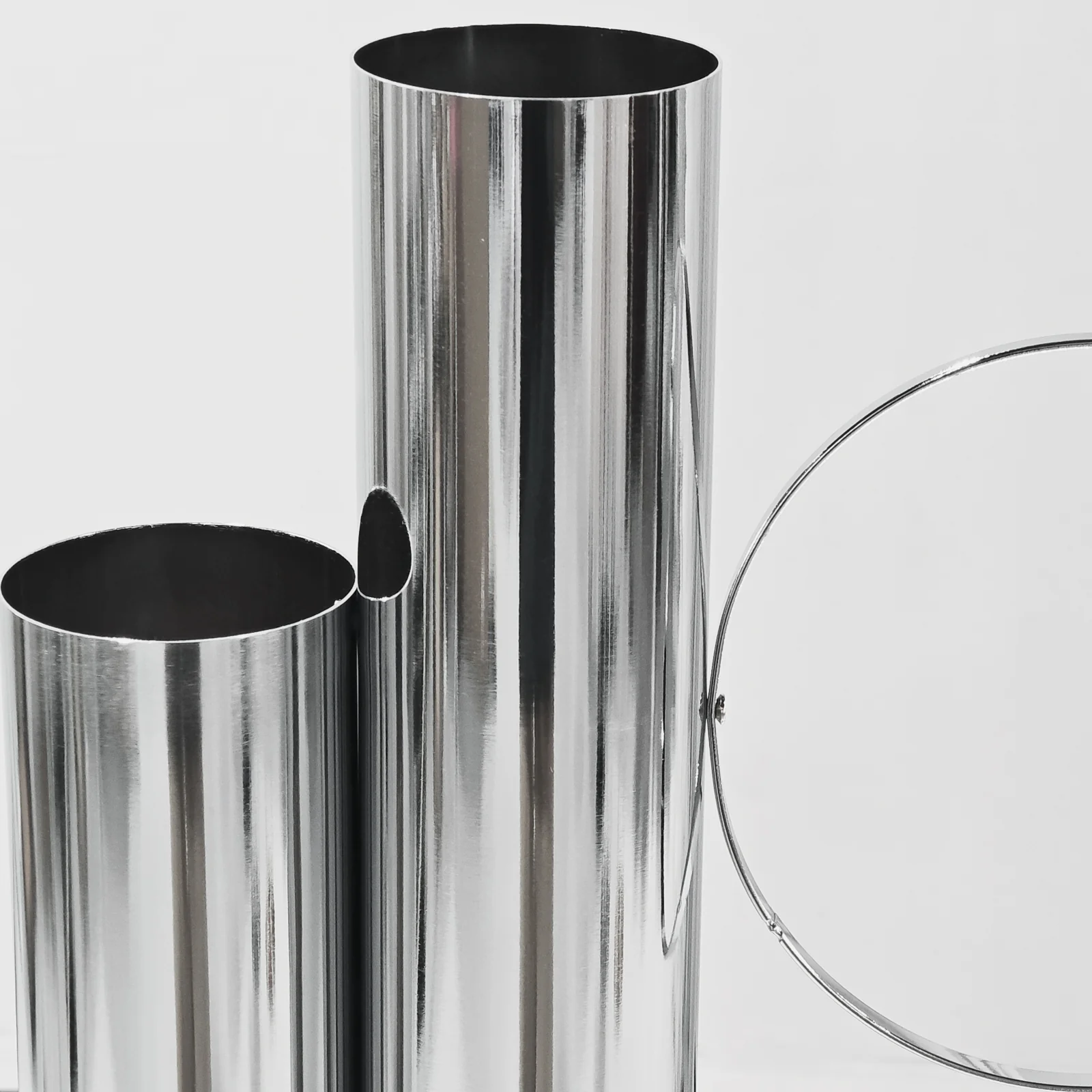 Set of 2 Modern Double Tube Floral Centerpiece Stand - Silver - Image 6