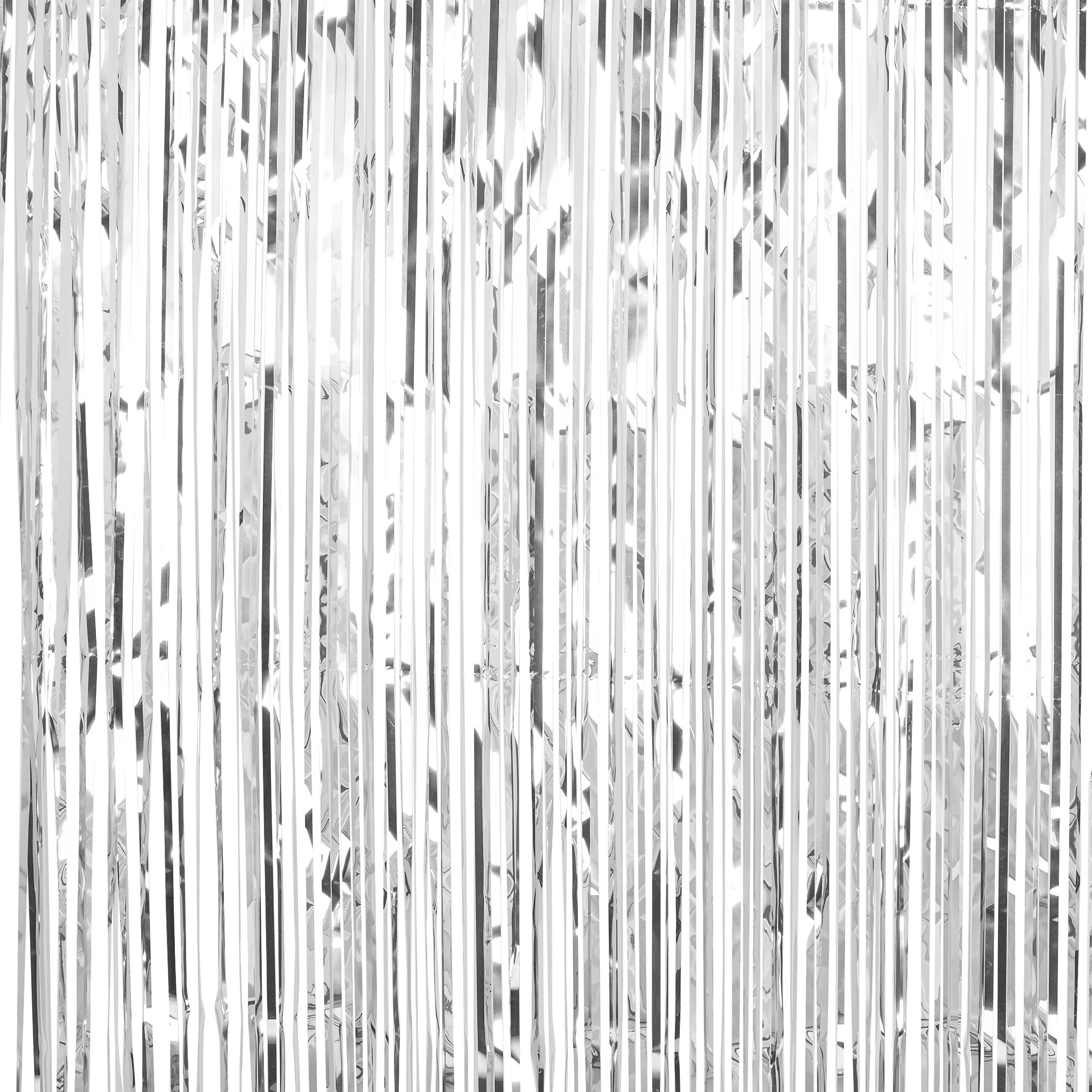 Silver Metallic Foil Fringe Backdrop Curtain 6.5 ft - Image 3