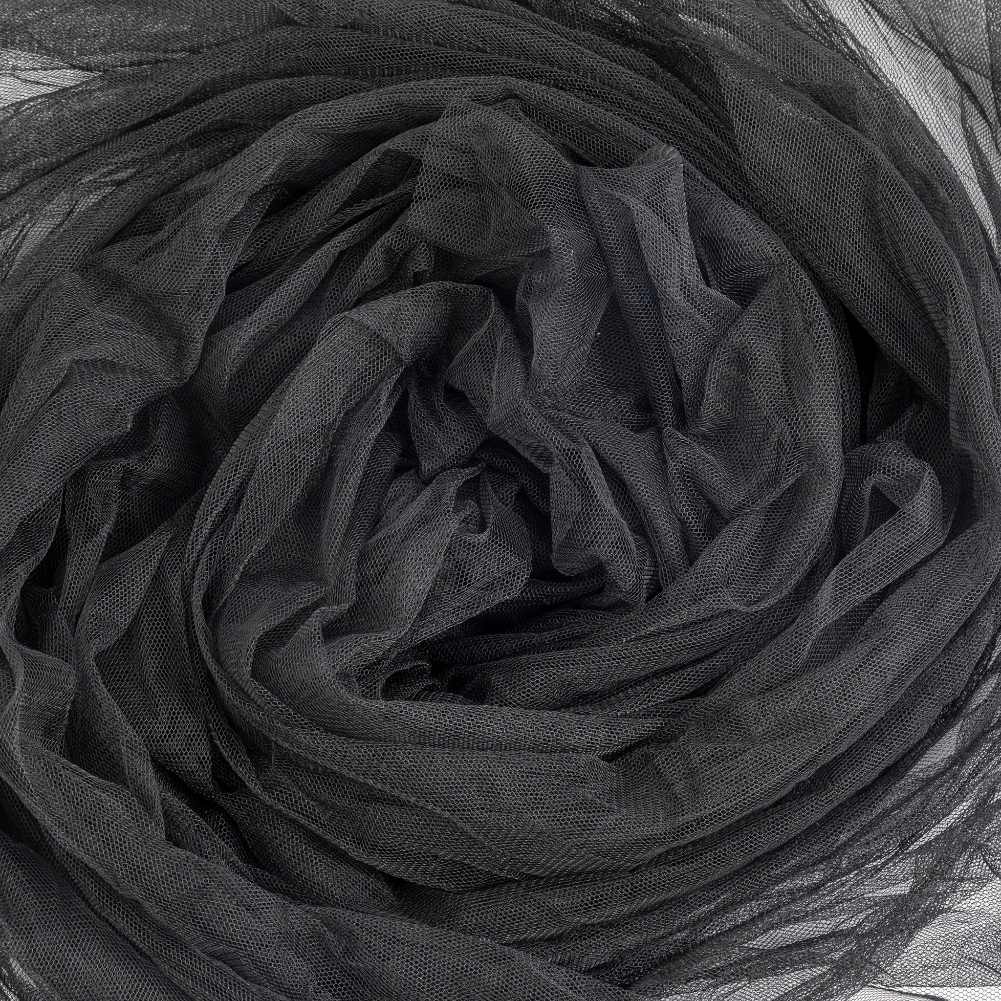 Soft Tulle Fabric Roll 54" x 40 yds - Black - Image 2