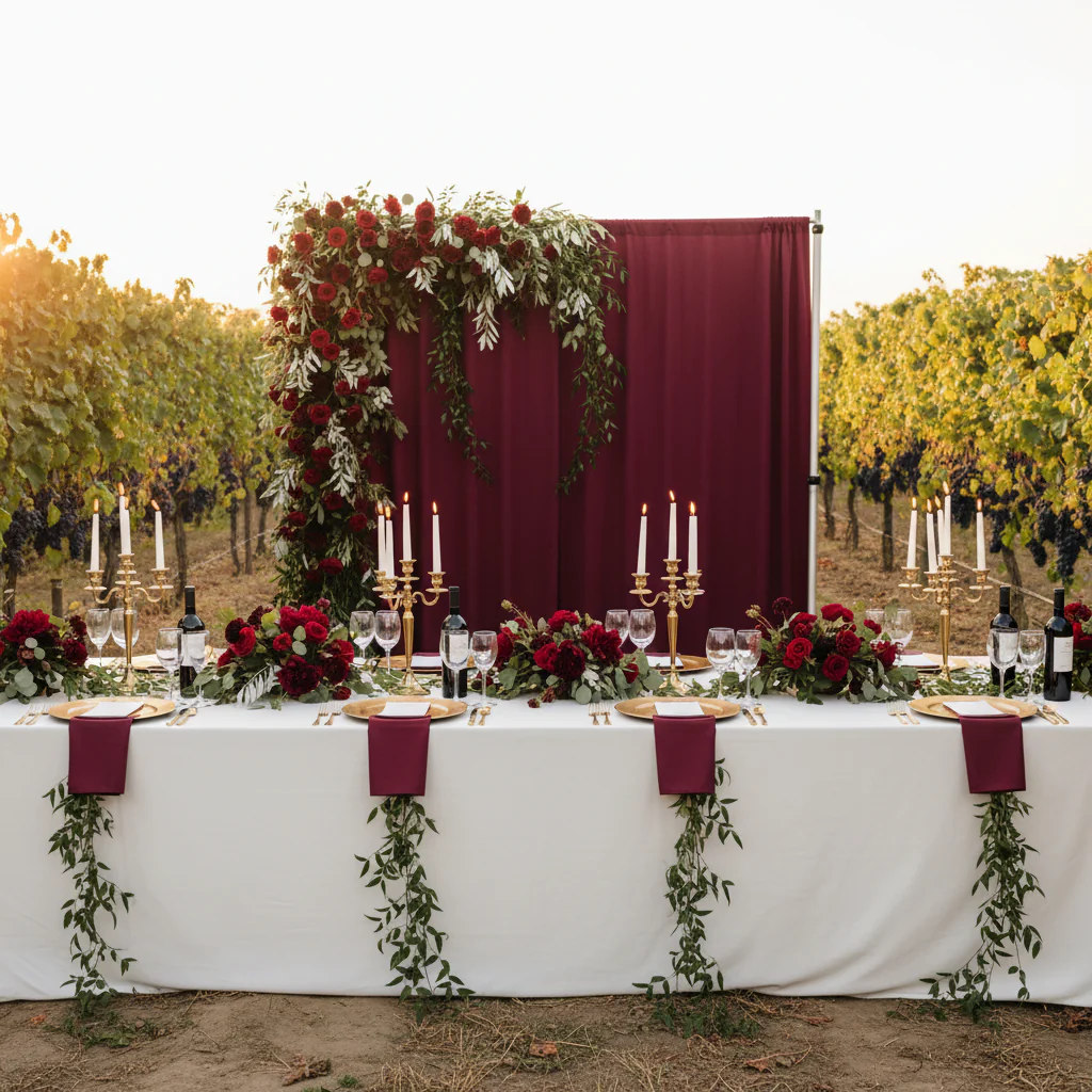 Spandex 4-way Stretch Drape Curtain 10ft H x 60" W - Burgundy - Image 3