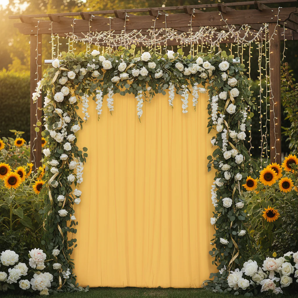 Spandex 4-way Stretch Drape Curtain 10ft H x 60" W - Canary Yellow - Image 3