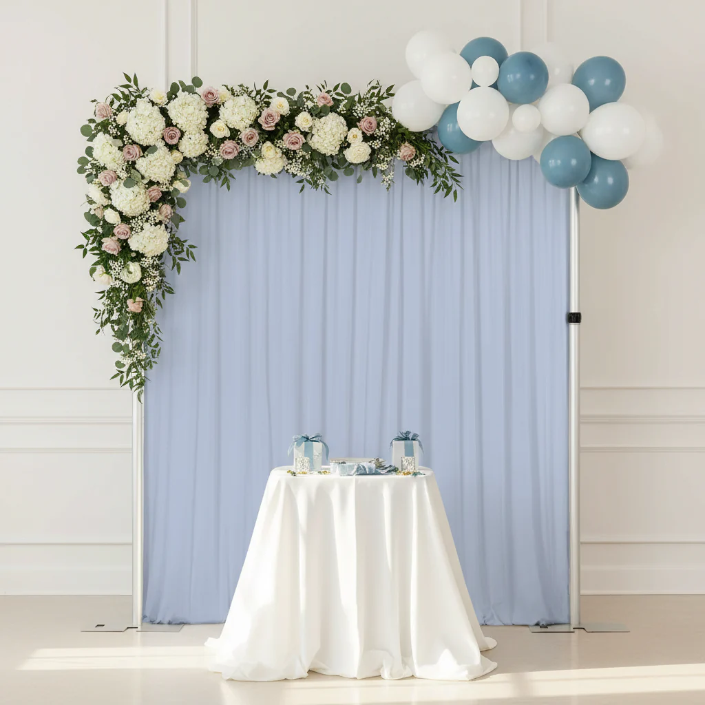 Spandex 4-way Stretch Drape Curtain 10ft H x 60" W - Dusty Blue - Image 3