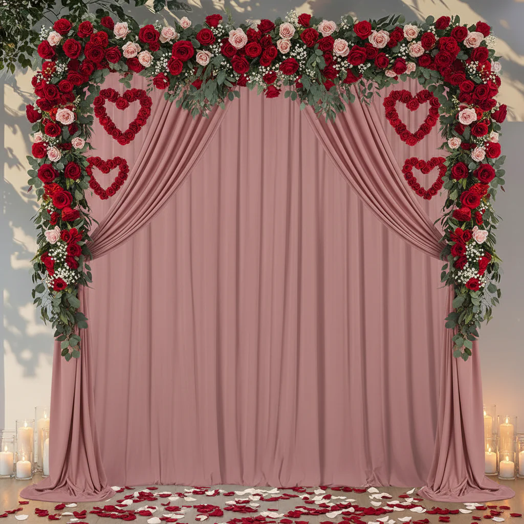 Spandex 4-way Stretch Drape Curtain 10ft H x 60" W - Dusty Rose/Mauve - Image 3