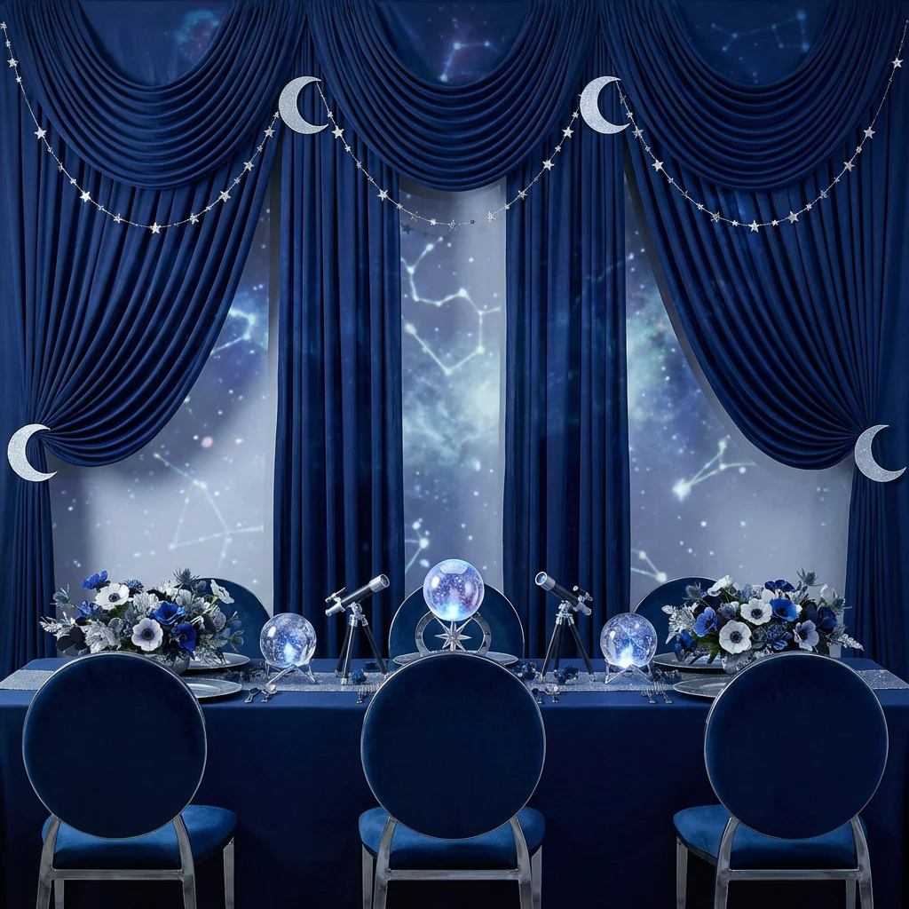 Spandex 4-way Stretch Drape Curtain 10ft H x 60" W - Navy Blue - Image 3