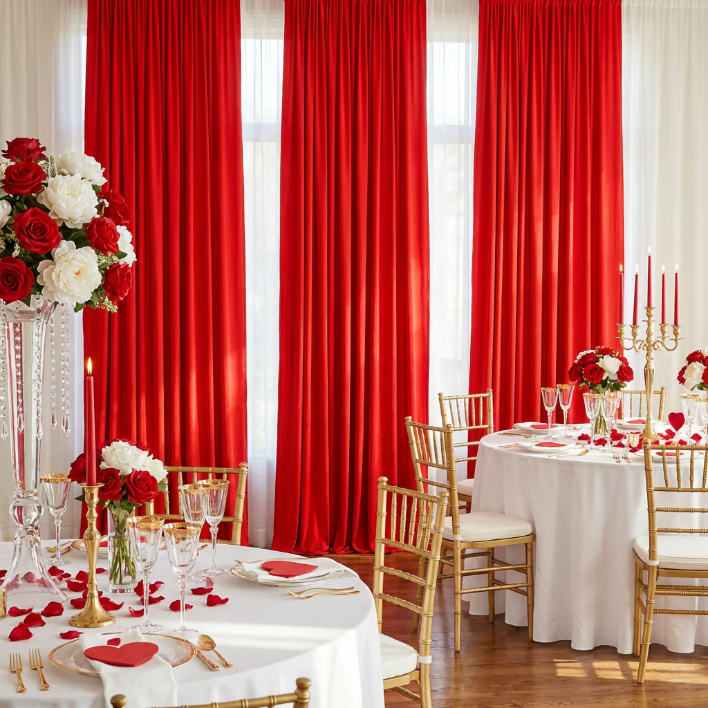 Spandex 4-way Stretch Drape Curtain 10ft H x 60" W - Red - Image 3