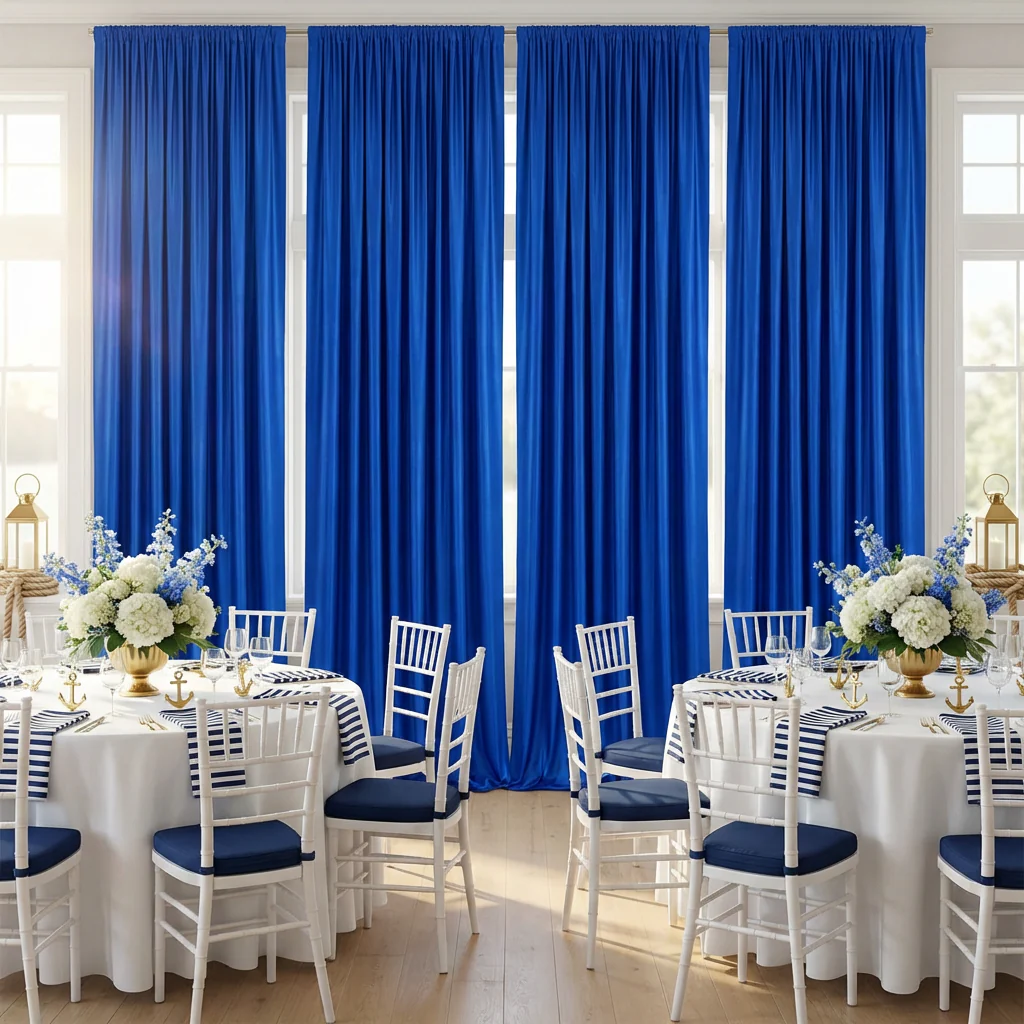 Spandex 4-way Stretch Drape Curtain 10ft H x 60" W - Royal Blue - Image 3