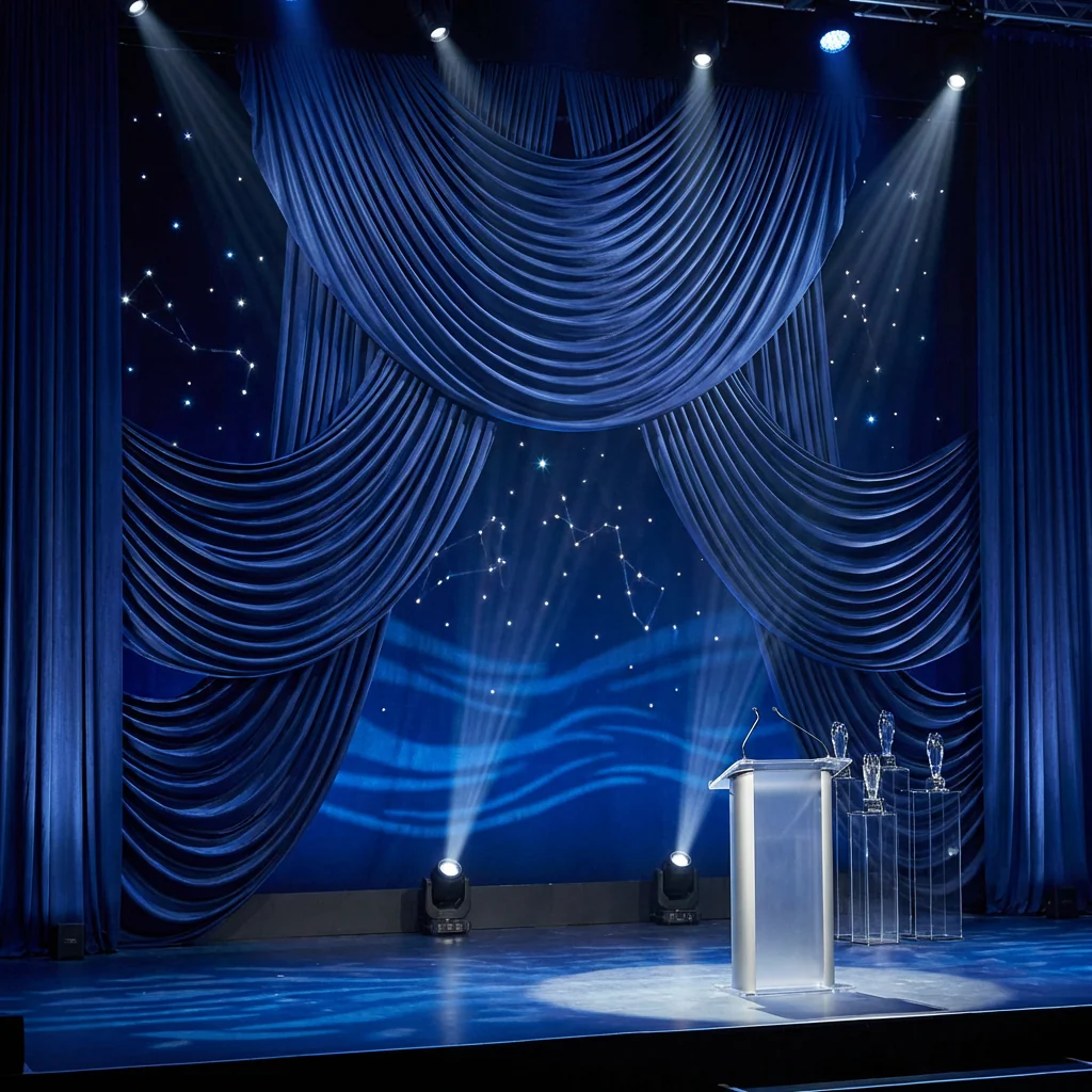 Spandex 4-way Stretch Drape Curtain 12ft H x 60" W - Navy Blue - Image 3