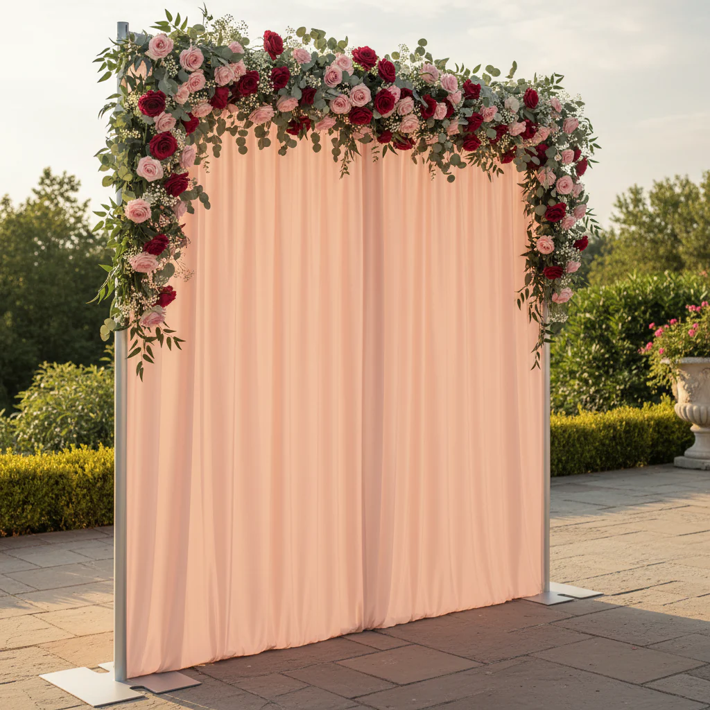 Spandex 4-way Stretch Drape Curtain 14ft H x 60" W - Blush/Rose Gold - Image 2