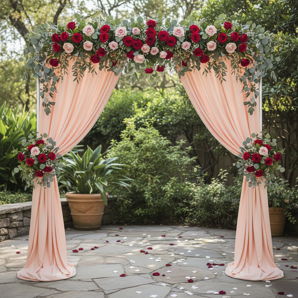 Spandex 4-way Stretch Drape Curtain 14ft H x 60" W - Blush/Rose Gold - Image 3