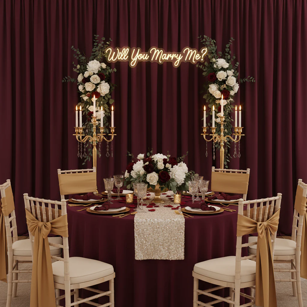 Spandex 4-way Stretch Drape Curtain 14ft H x 60" W - Burgundy - Image 3