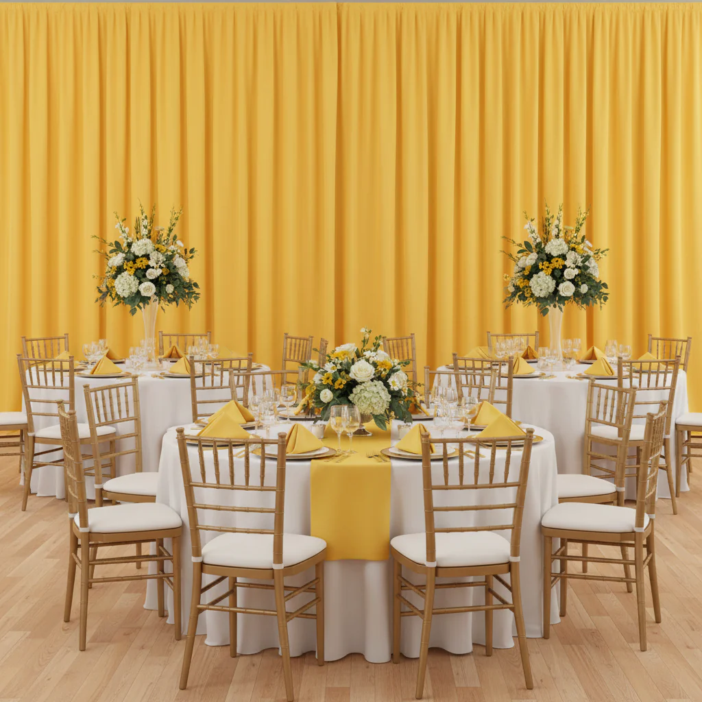Spandex 4-way Stretch Drape Curtain 14ft H x 60" W - Canary Yellow - Image 3