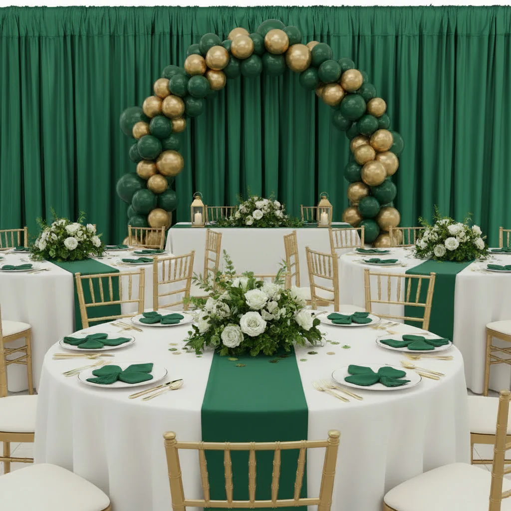 Spandex 4-way Stretch Drape Curtain 14ft H x 60" W - Emerald Green - Image 2