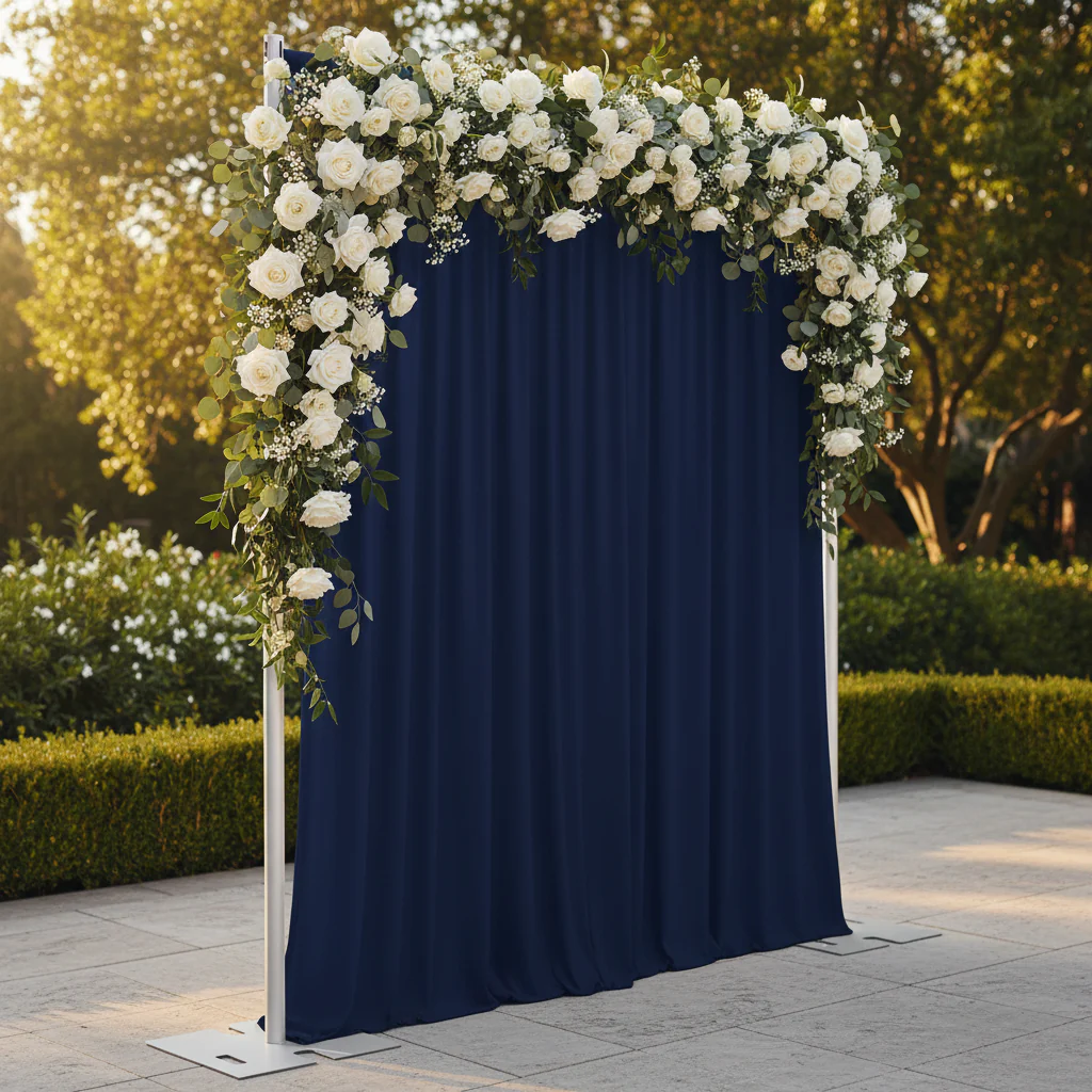 Spandex 4-way Stretch Drape Curtain 14ft H x 60" W - Navy Blue - Image 2