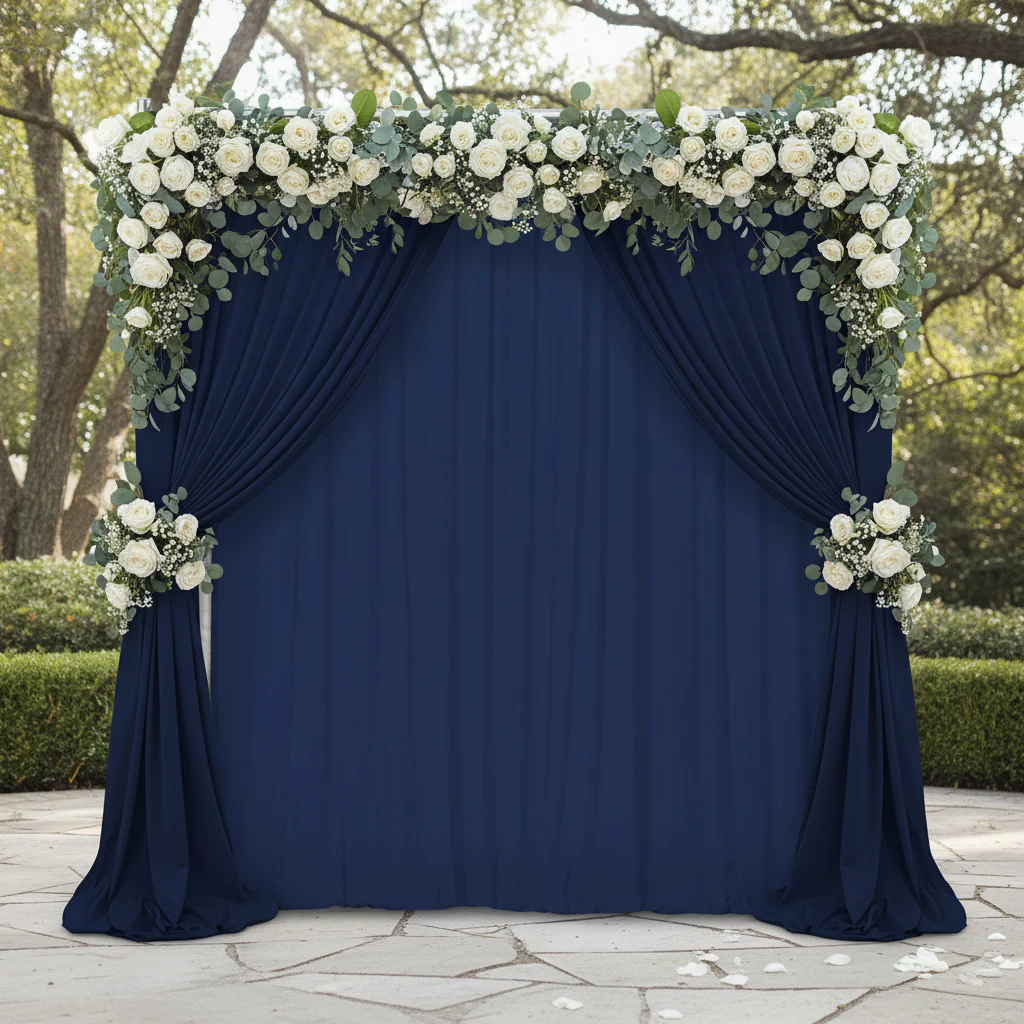 Spandex 4-way Stretch Drape Curtain 14ft H x 60" W - Navy Blue - Image 3