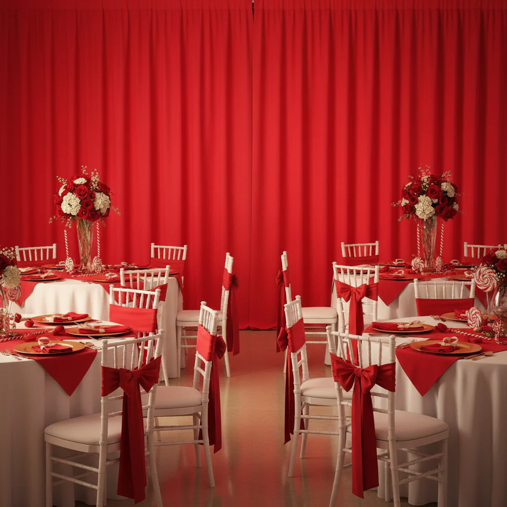 Spandex 4-way Stretch Drape Curtain 14ft H x 60" W - Red - Image 2