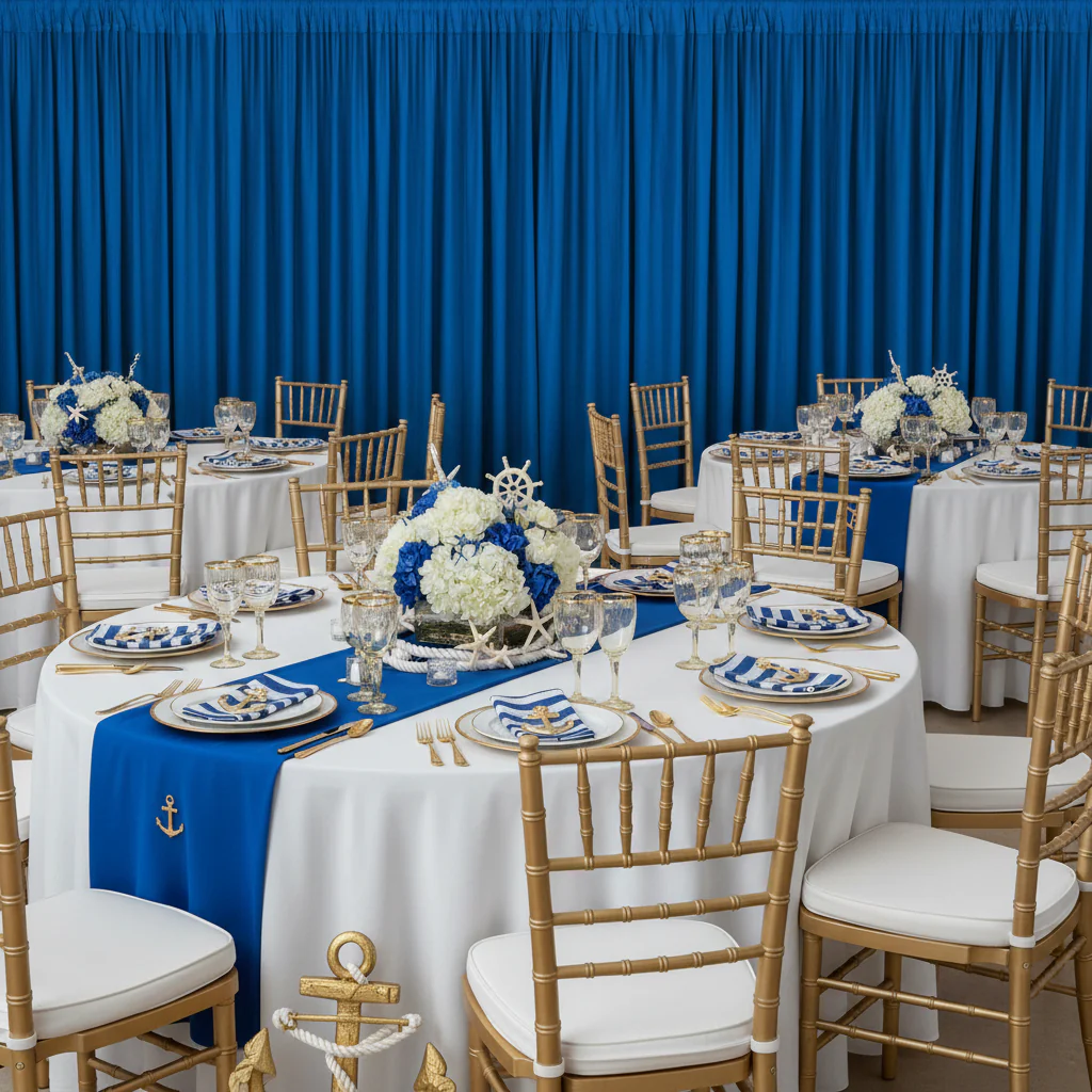Spandex 4-way Stretch Drape Curtain 14ft H x 60" W - Royal Blue - Image 2