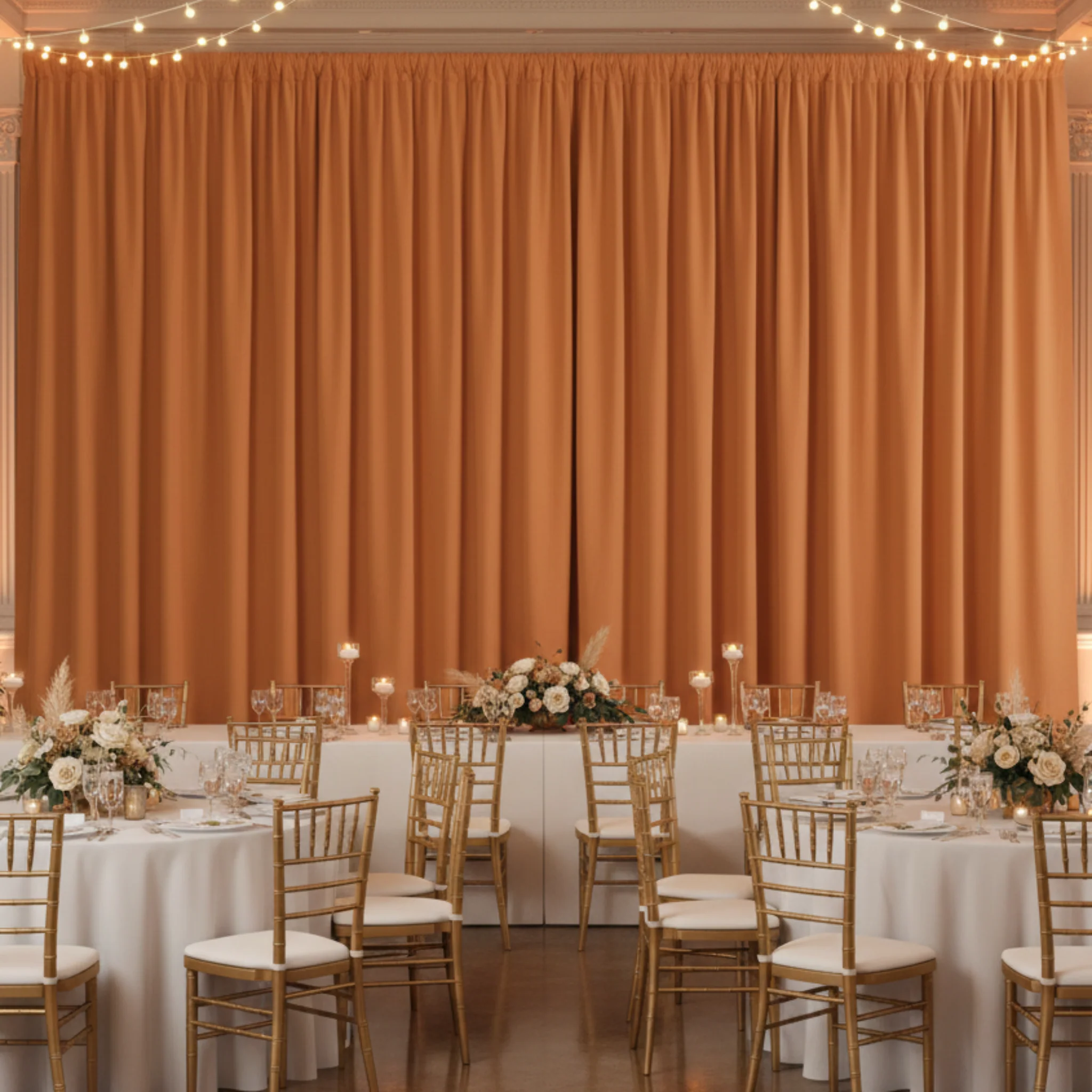 Spandex 4-way Stretch Drape Curtain 10ft H x 60" W - Terracotta - Image 2