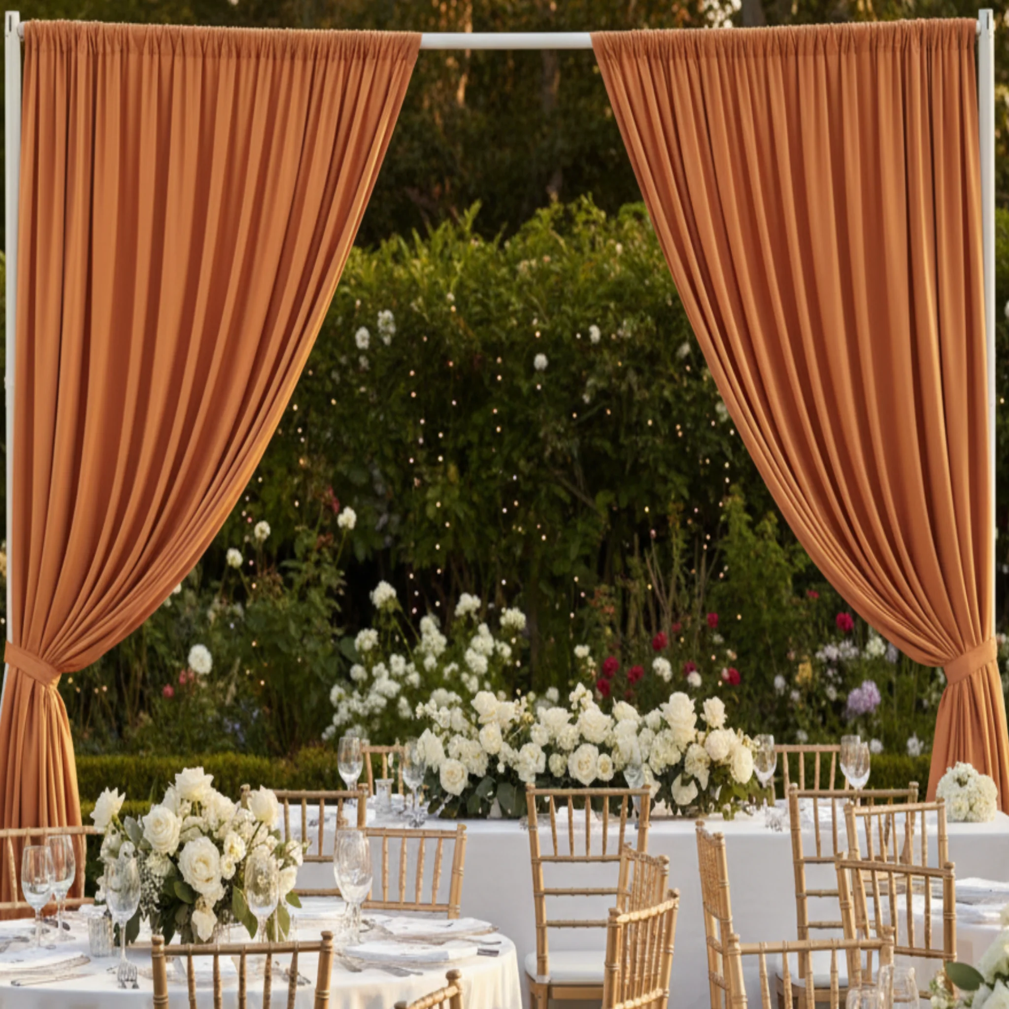 Spandex 4-way Stretch Drape Curtain 10ft H x 60" W - Terracotta - Image 3