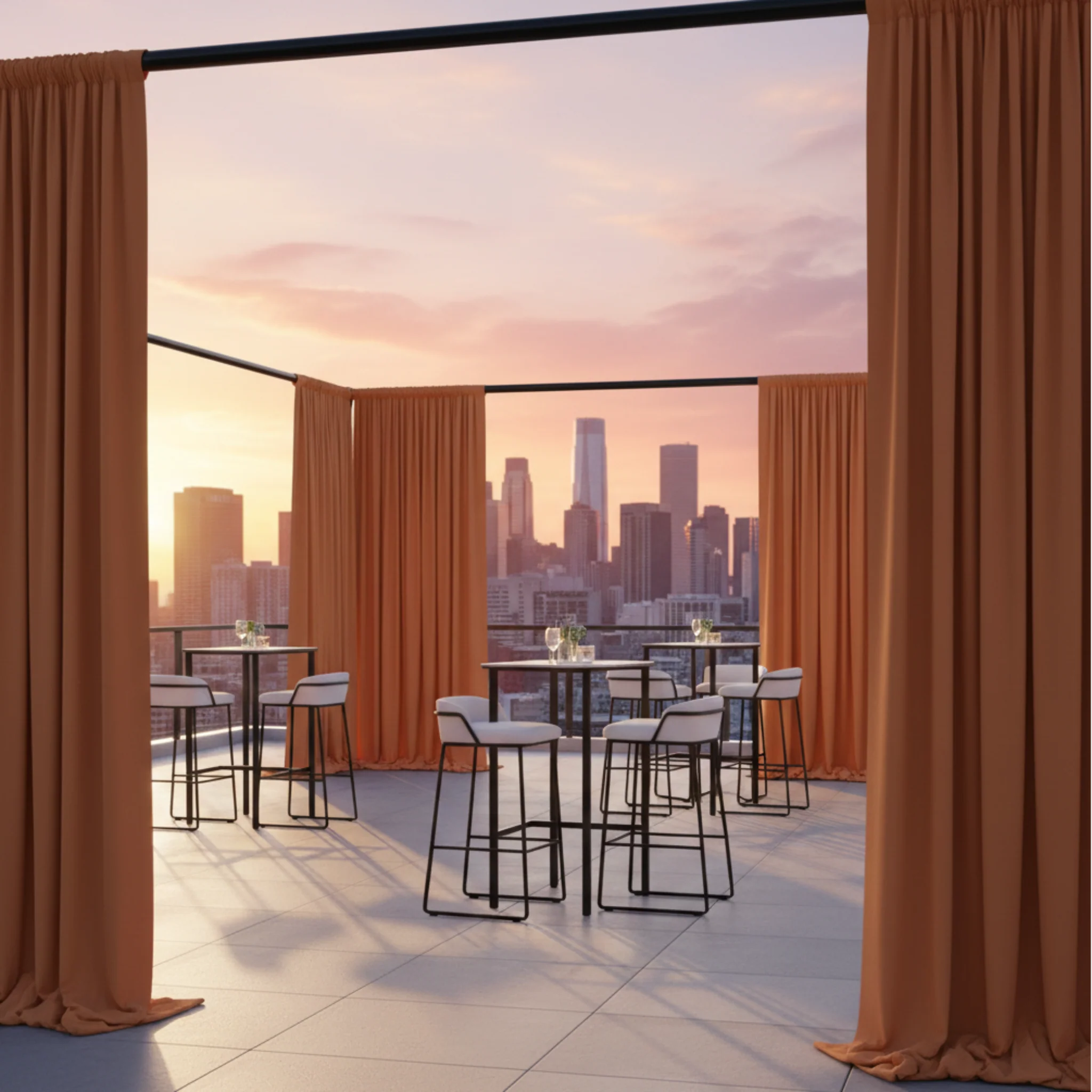 Spandex 4-way Stretch Drape Curtain 10ft H x 60" W - Terracotta - Image 4