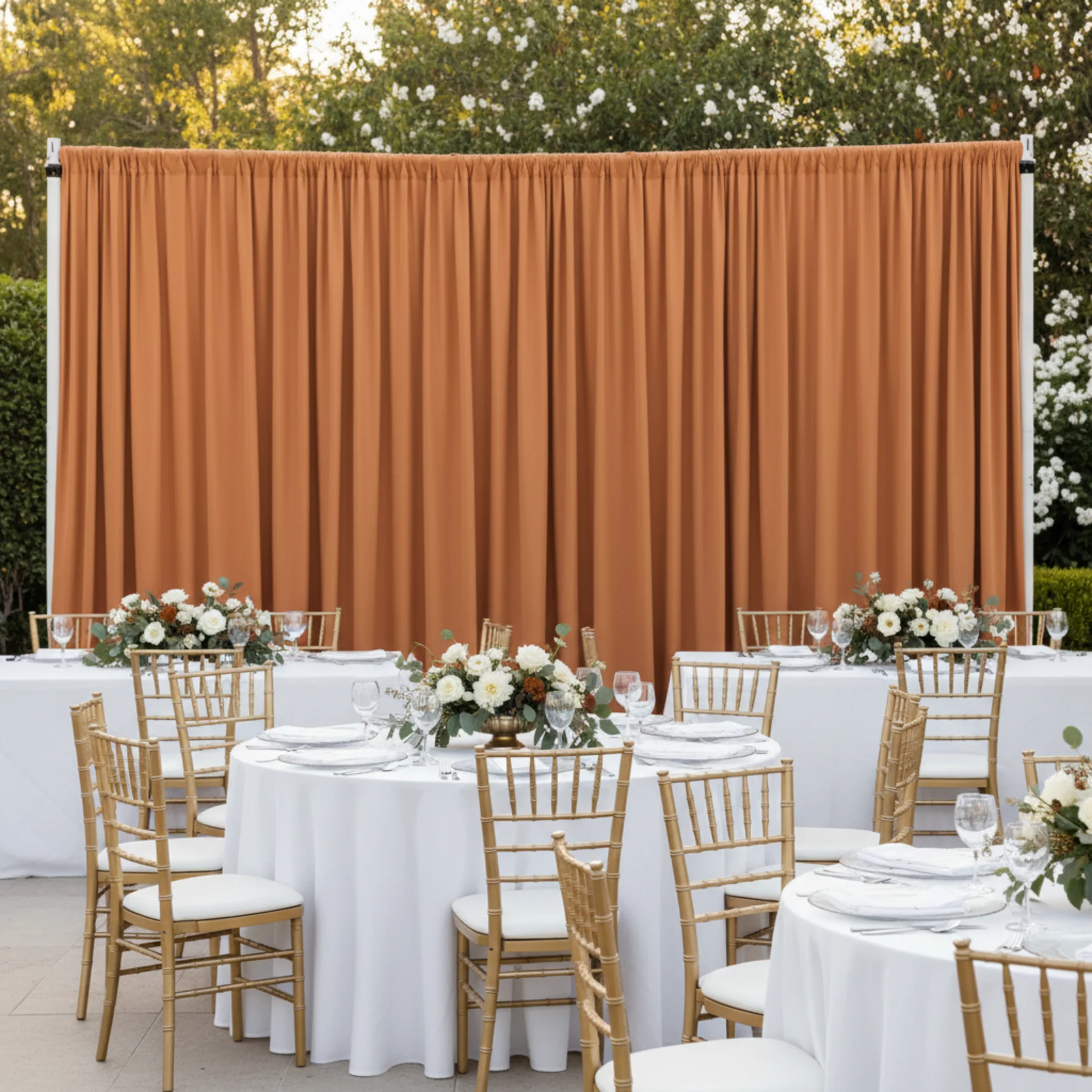 Spandex 4-way Stretch Drape Curtain 12ft H x 60" W - Terracotta - Image 5