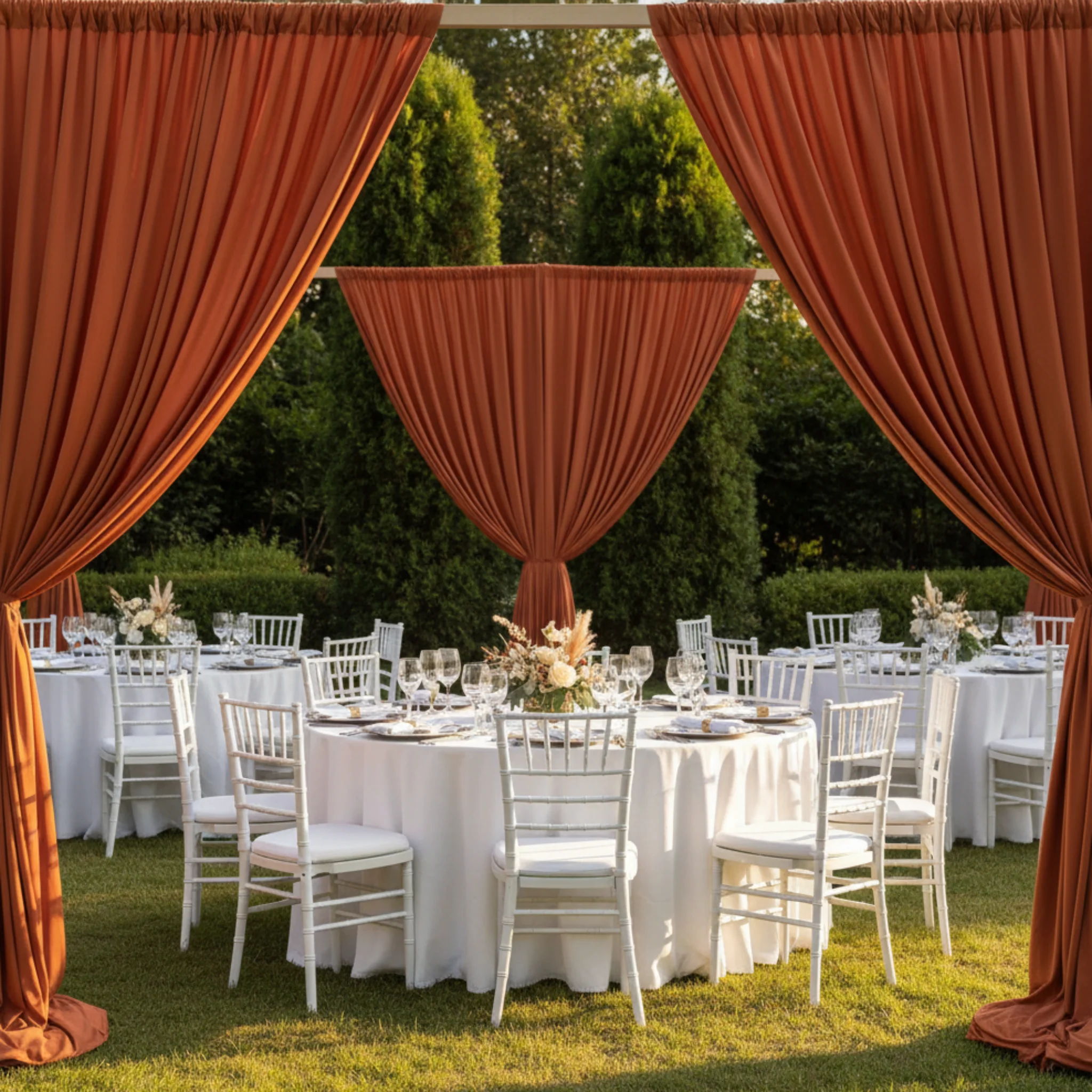 Spandex 4-way Stretch Drape Curtain 14ft H x 60" W - Rust - Image 2