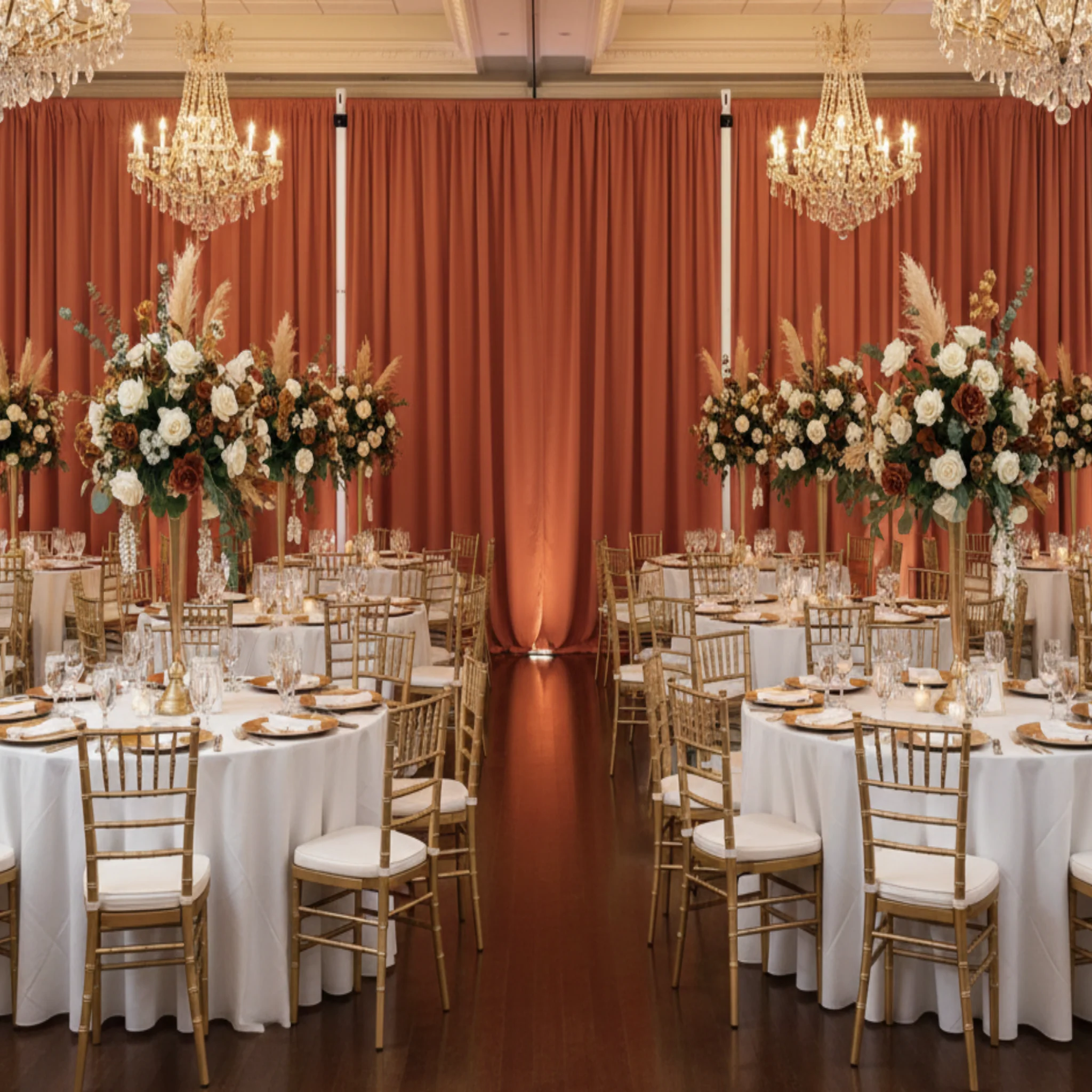 Spandex 4-way Stretch Drape Curtain 14ft H x 60" W - Rust - Image 3