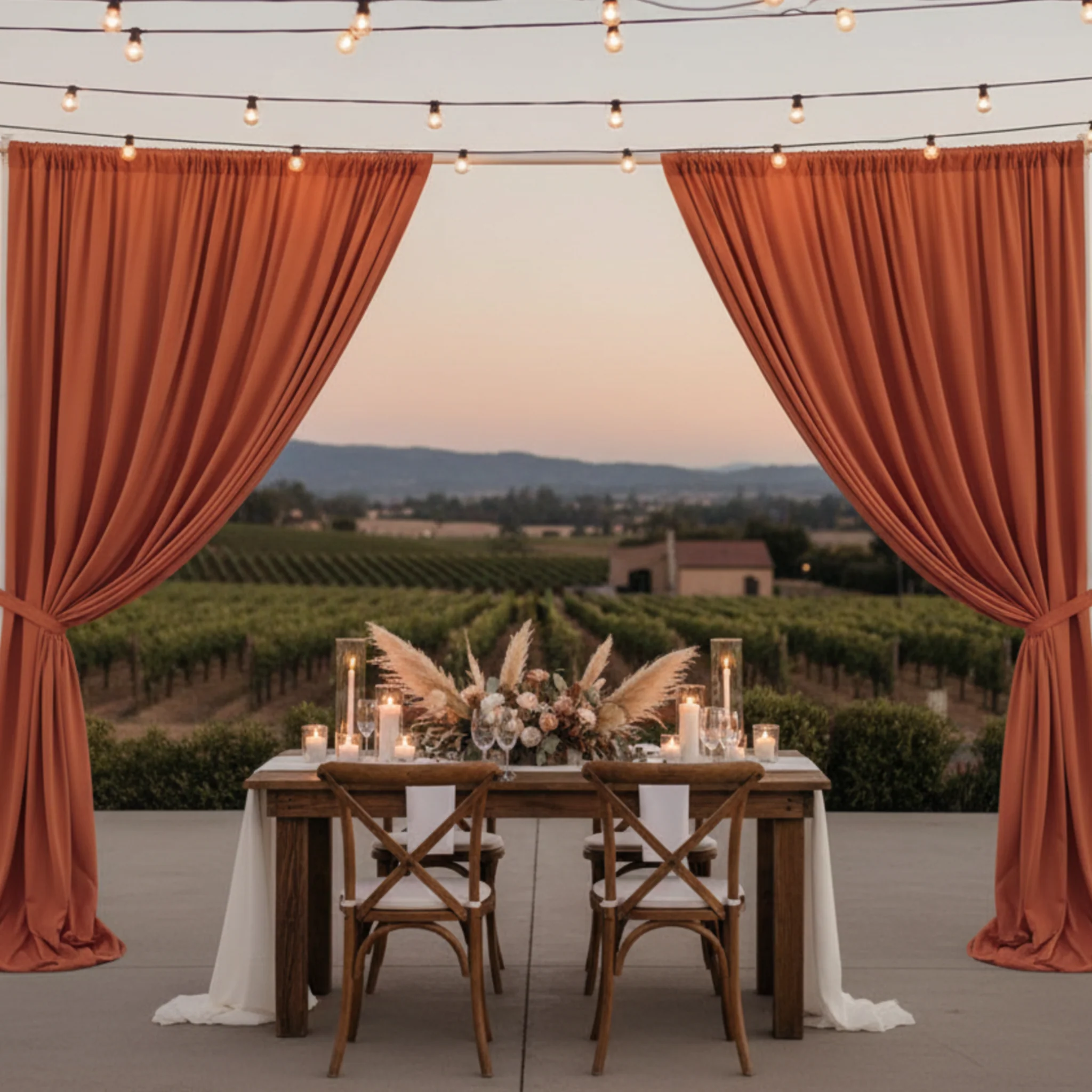 Spandex 4-way Stretch Drape Curtain 14ft H x 60" W - Rust - Image 4