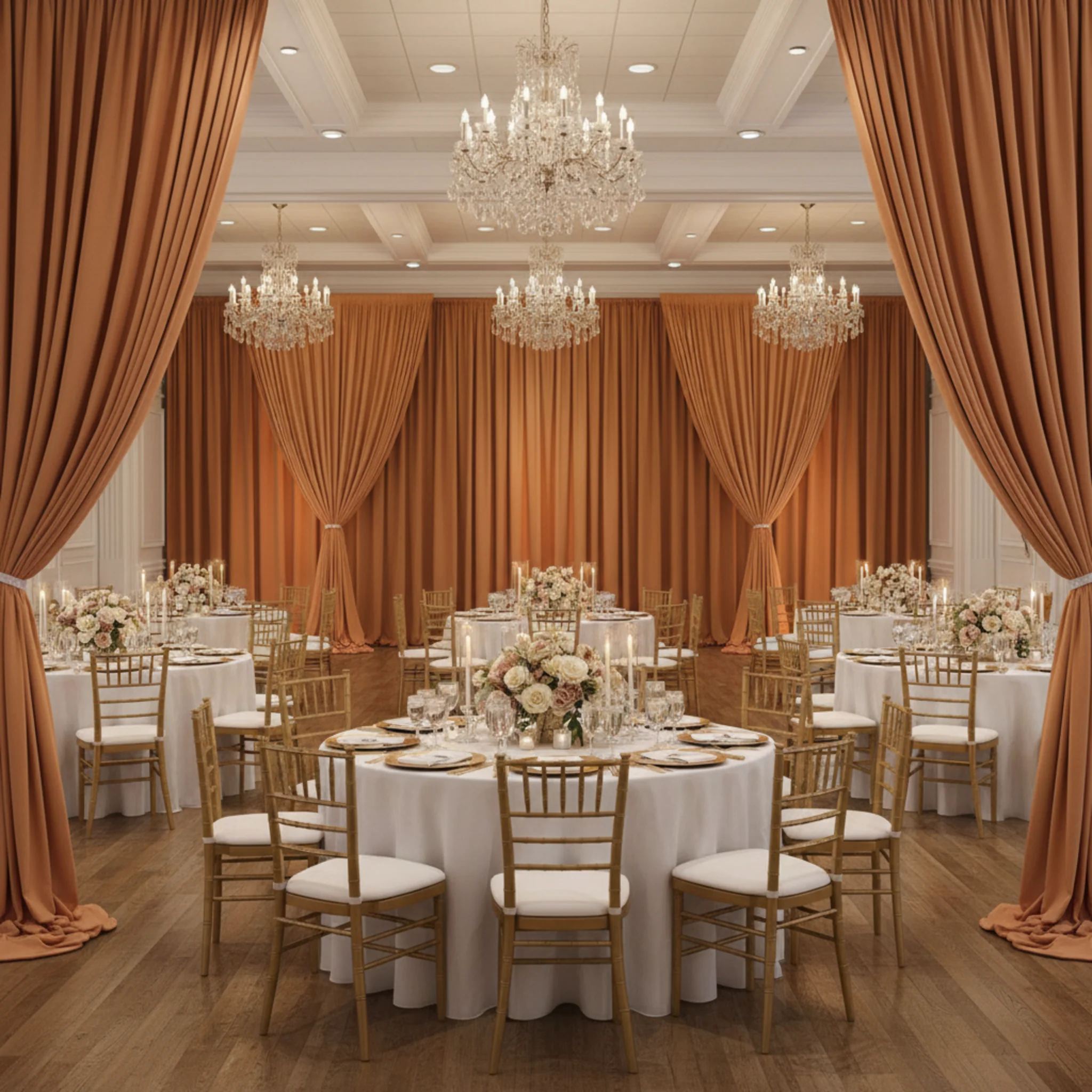 Spandex 4-way Stretch Drape Curtain 14ft H x 60" W - Terracotta - Image 2