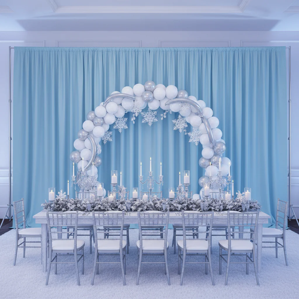 Spandex 4-way Stretch Backdrop Drape Curtain 16ft H x 60" W - Baby Blue - Image 5