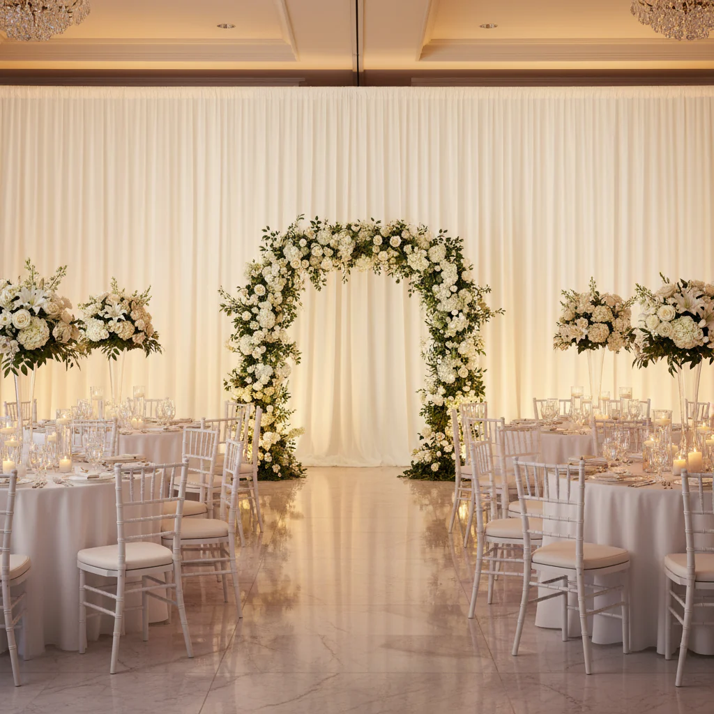 Spandex 4-way Stretch Backdrop Drape Curtain 16ft H x 60" W - Ivory - Image 5