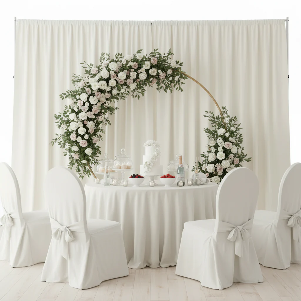 Spandex 4-way Stretch Backdrop Drape Curtain 16ft H x 60" W - Ivory - Image 6