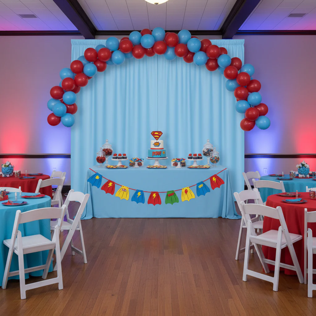 Spandex 4-way Stretch Backdrop Drape Curtain 18ft H x 60" W - Baby Blue - Image 4
