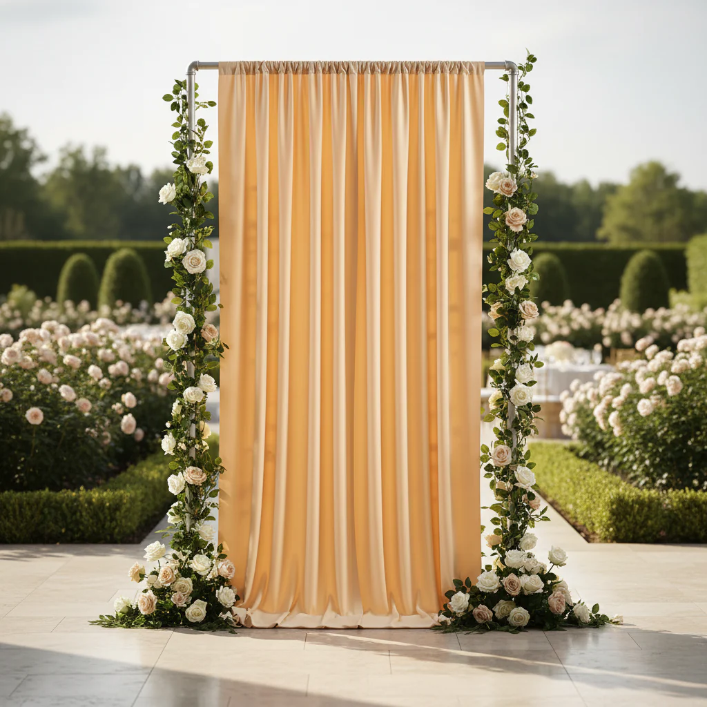 Spandex 4-way Stretch Backdrop Drape Curtain 18ft H x 60" W - Champagne - Image 3