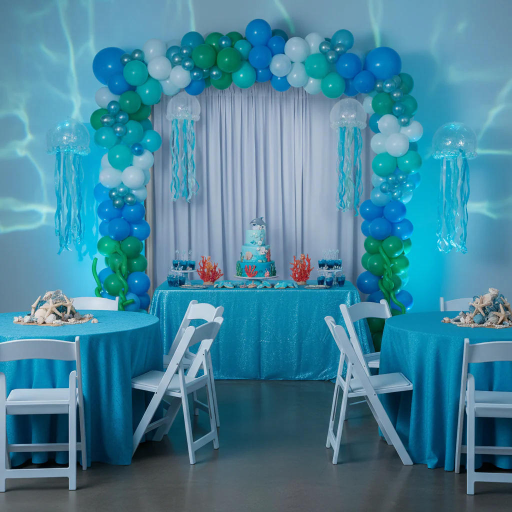 Spandex 4-way Stretch Backdrop Drape Curtain 18ft H x 60" W - Dusty Blue - Image 5