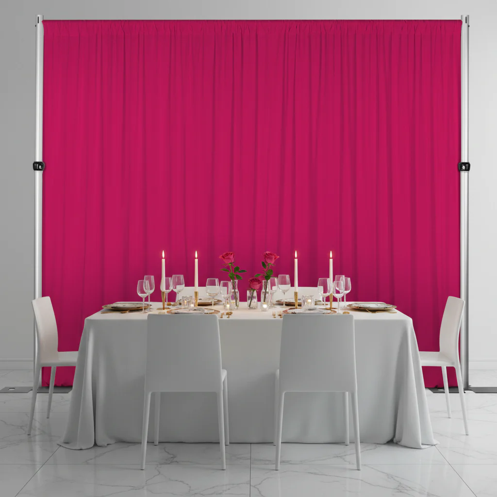 Spandex 4-way Stretch Backdrop Drape Curtain 18ft H x 60" W - Fuchsia - Image 6