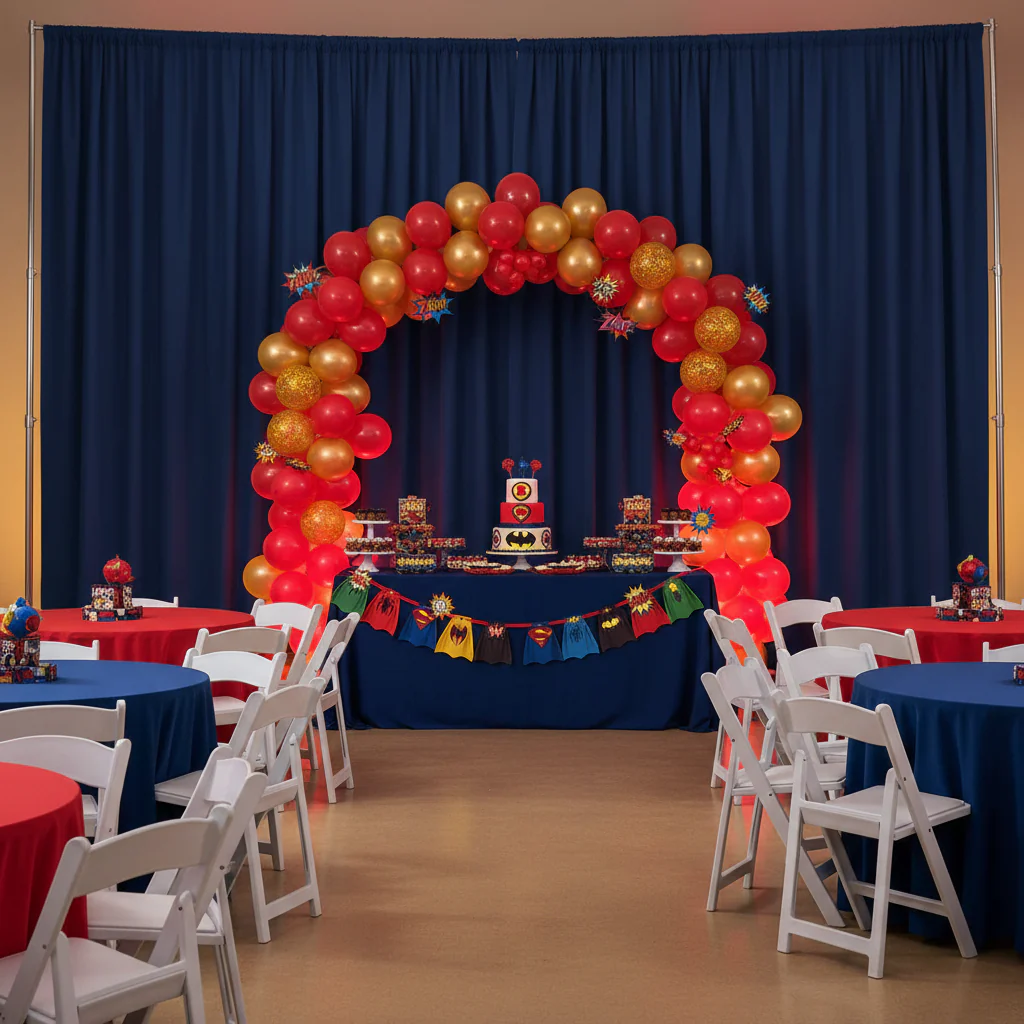 Spandex 4-way Stretch Backdrop Drape Curtain 18ft H x 60" W - Navy Blue - Image 5