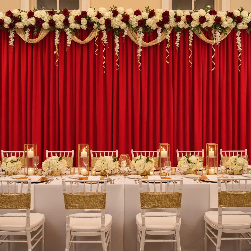 Spandex 4-way Stretch Backdrop Drape Curtain 18ft H x 60" W - Red - Image 4